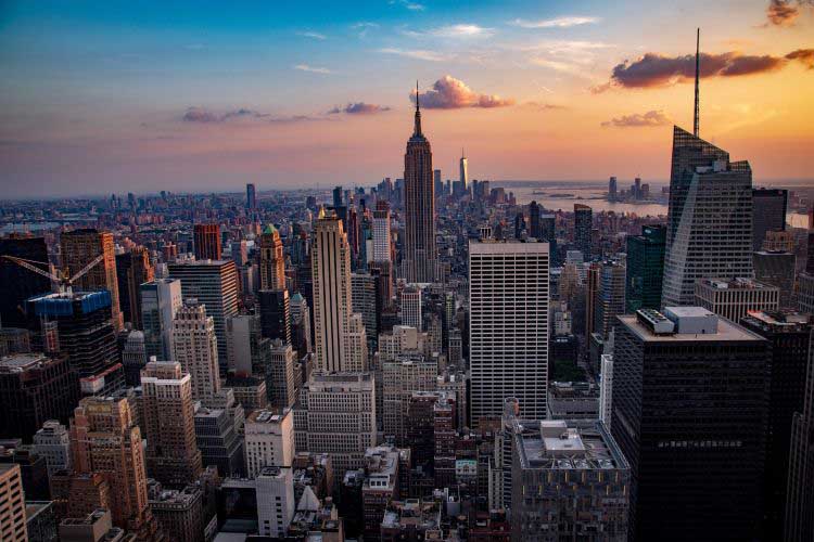 new york city skyline Sonnenuntergang