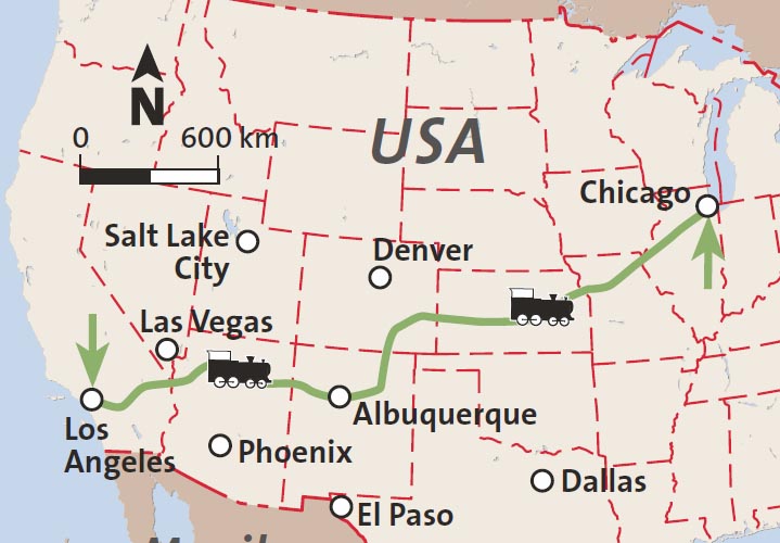 map southwest chief